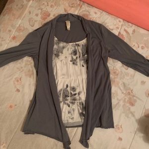 Cardigan with built in top